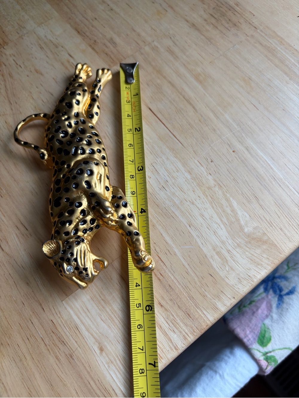 Vintage Gold Leopard Belt Buckle black belt jeweled - Picture 6 of 7